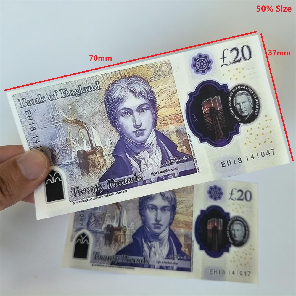 3A Quality Prop Money UK Fake Money Pound GBP 5 10 20 50 British Prop Mony Euro Fstiv Party Supplis Toys CHF Banknot Faux-Billts For Christmas 100 Pcs/Pack 70*37Mm 50%