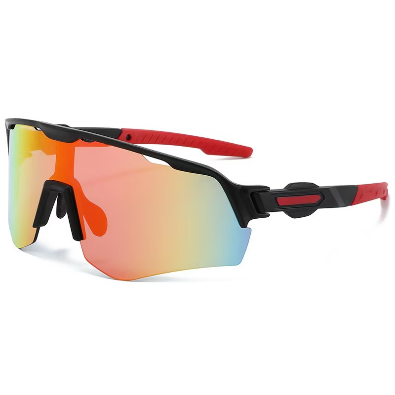 Outdoor cycling large frame color changing sunglasses, windproof sports glasses, men's and women's hiking sunglasses, fishing sunglasses