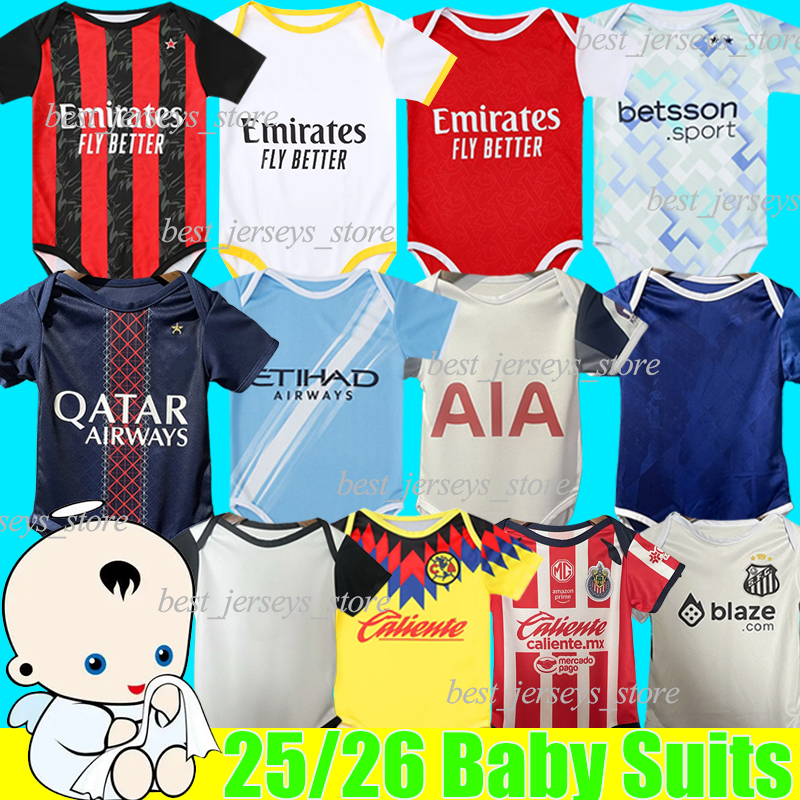 25/26 Tot CFC baby soccer jerseys XAVI J.PALHINHA santos NEYMAR JR O.DEMBELE D.DOUE MeSsIs Ronaldos Mohamed Haaland LEWANDOWSKI LIGA MX CA Club Chivas football shirts