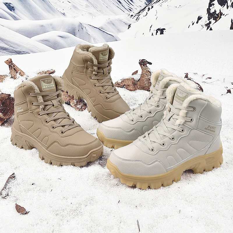 Winter Hiking Boots Mens High Top Waterproof Snow Boots Thick Plus Warm Mountain Climbing Ankle Boots Tourism Jogging Shoes J251007