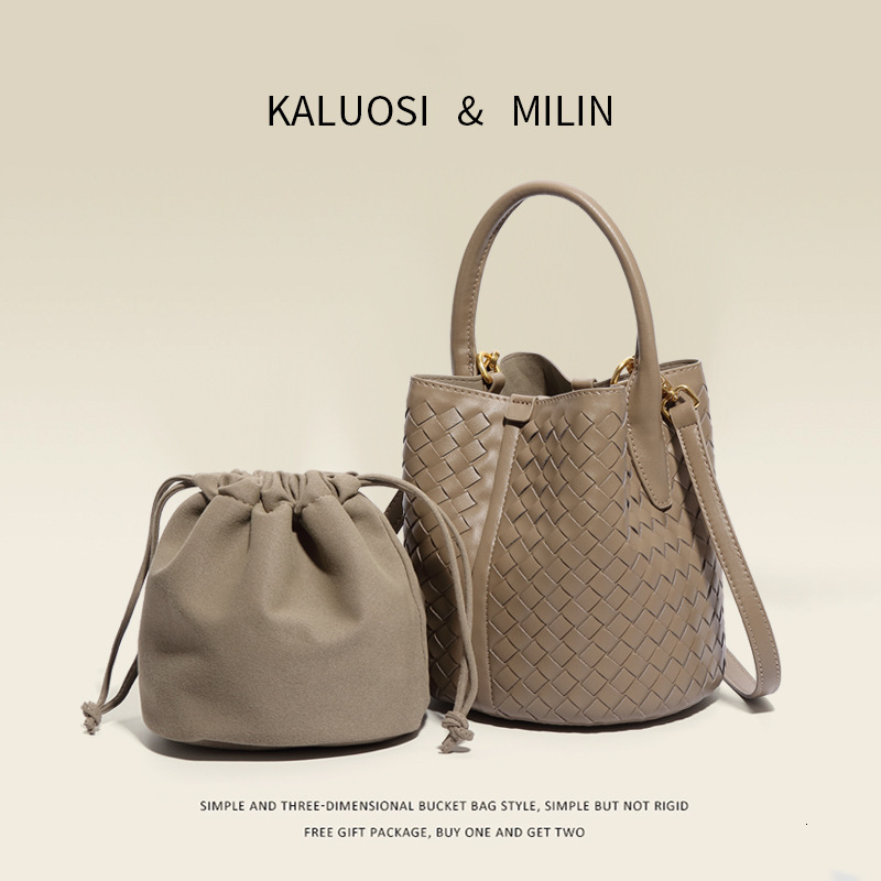 Handmade Woven Tote for Women, Basket Bucket Mother Bag, Elephant Gray Crossbody Shoulder Bag
