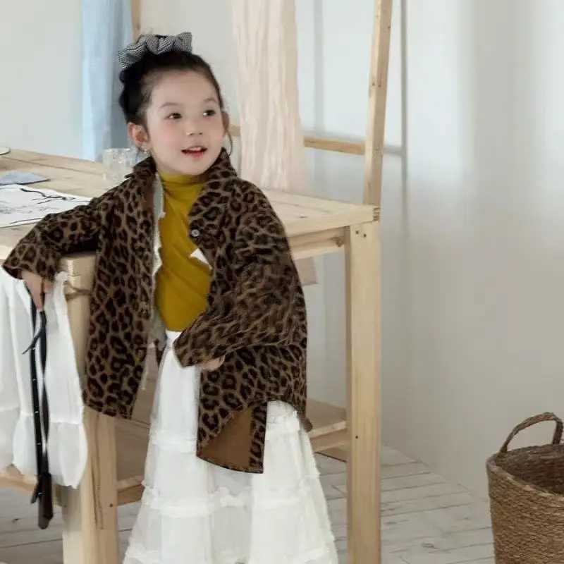 New Spring Autumn Summer Girls Kids Leopard print Shirt Comfortable Cute Baby Clothes Children Clothing 90150CM C251007