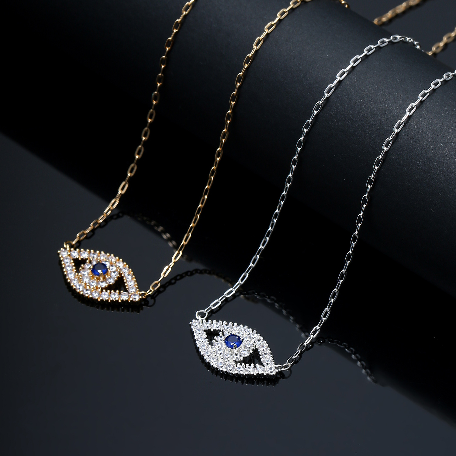 Big Devil Hollow Point Dia Turkish Eye Necklace Pendant Jewelry Mixed Style