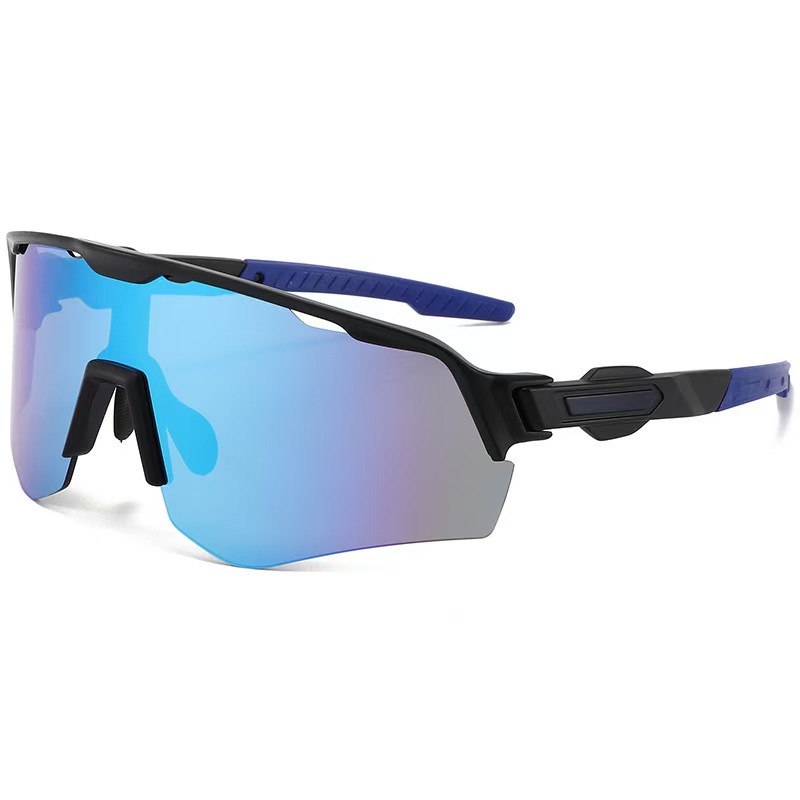 Outdoor cycling large frame color changing sunglasses, windproof sports glasses, men's and women's hiking sunglasses, fishing sunglasses