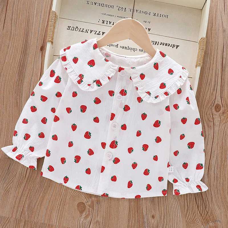 17Y Girls Shirts Spring Floral Printed Turndown Collar Blouses for Kids Baby Girl Cotton Casual Shirt Childrens Clothing C251007