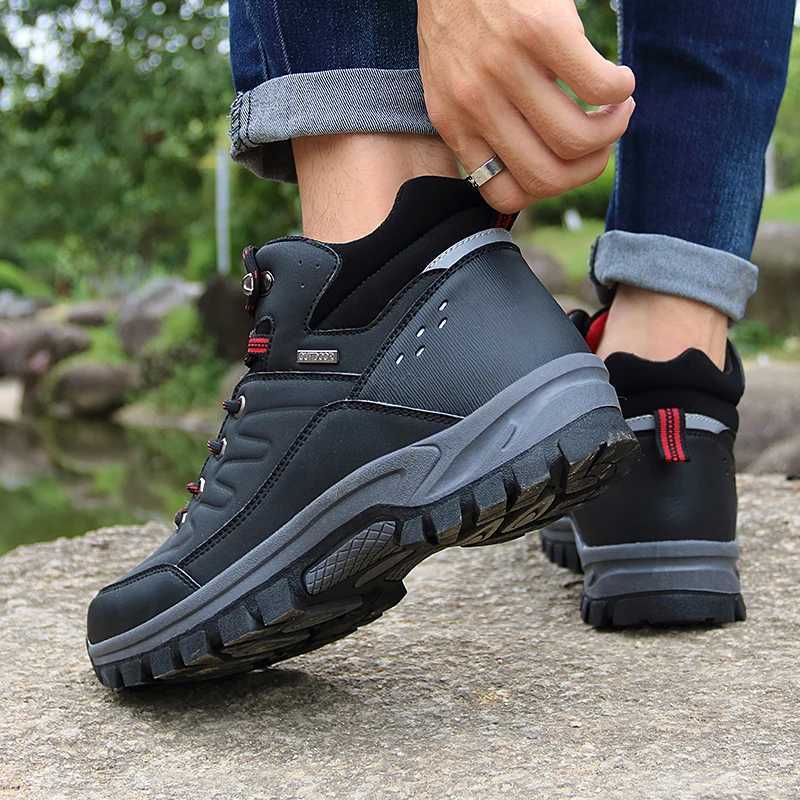 Men Hiking Shoes Outdoor Laceup Antislip Wearresistant Ankle Boots Men Hightop Boots Men Breathable Casual Sports Shoes Men J251007