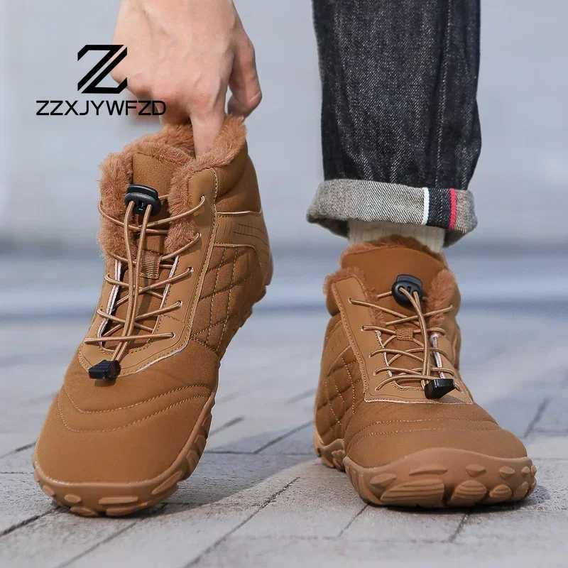 2024 New Winter Boots for Men Snow BareFoot Women Outdoor Nonslip Warm Fur Casual Sneakers Plus Size Ankle Boots Hiking Shoes J251007