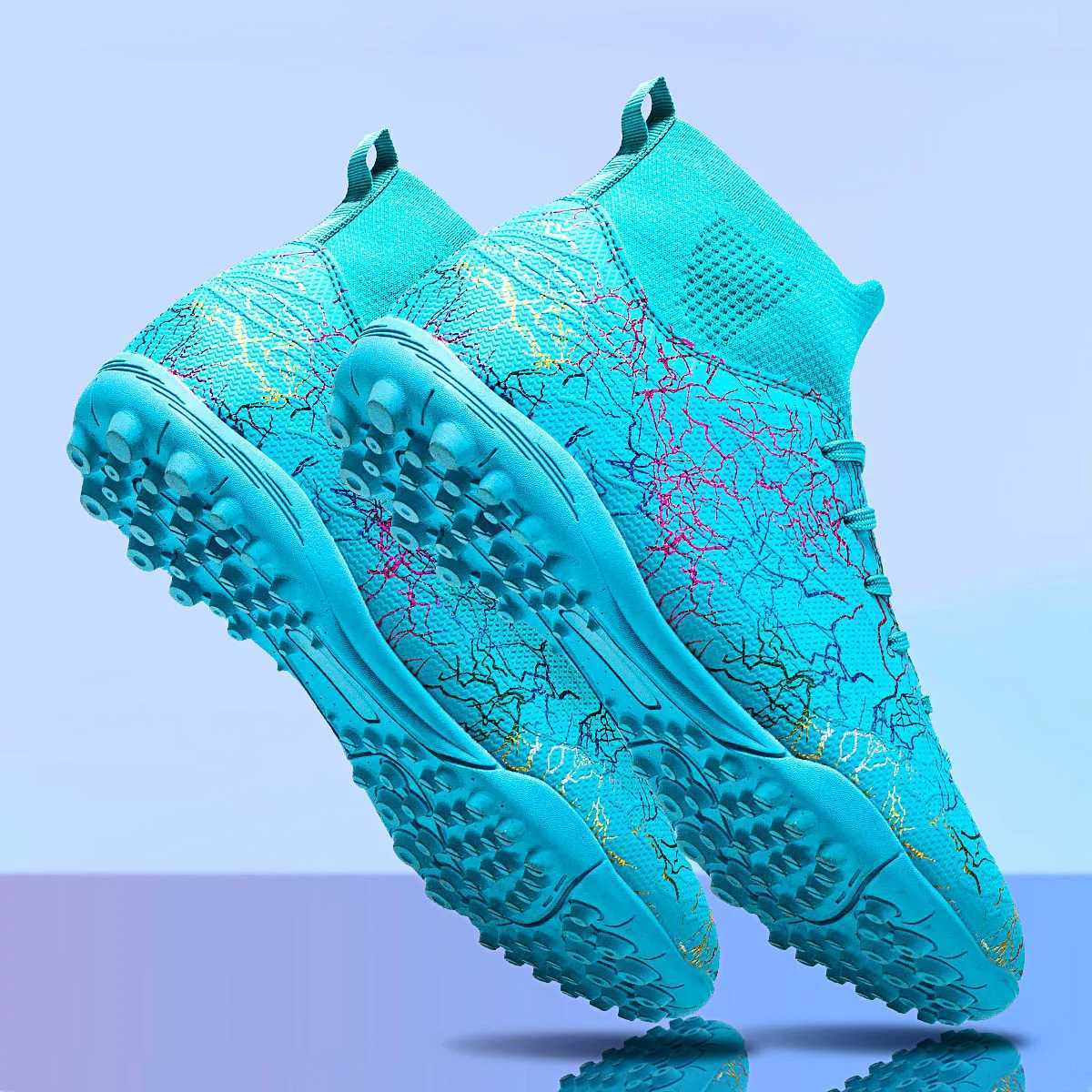 Professional HighTop Soccer Shoes for Men Tf Broken Nails Referring to Cleats Short Nails Referring to Studs Artificial Turf Training Breathable AntiS