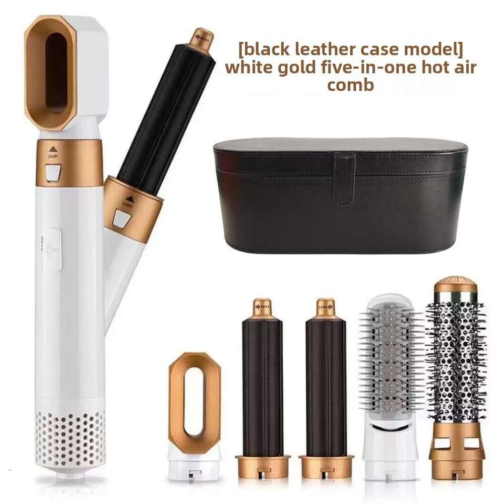 Fully Iron Curling And Straightening Dual-Use Styling 5-In-1 Hot Air Comb Automatic Multi-Functional Hair Dryer Plug-In