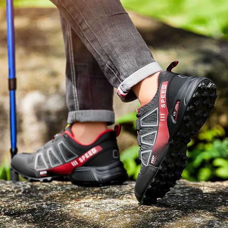 Mens Waterproof Hiking Shoes Outdoor Trainers Laceup Climbing Shoes Women Trekking Sneakers Antislip Hunting Tactical Sneaker J251007