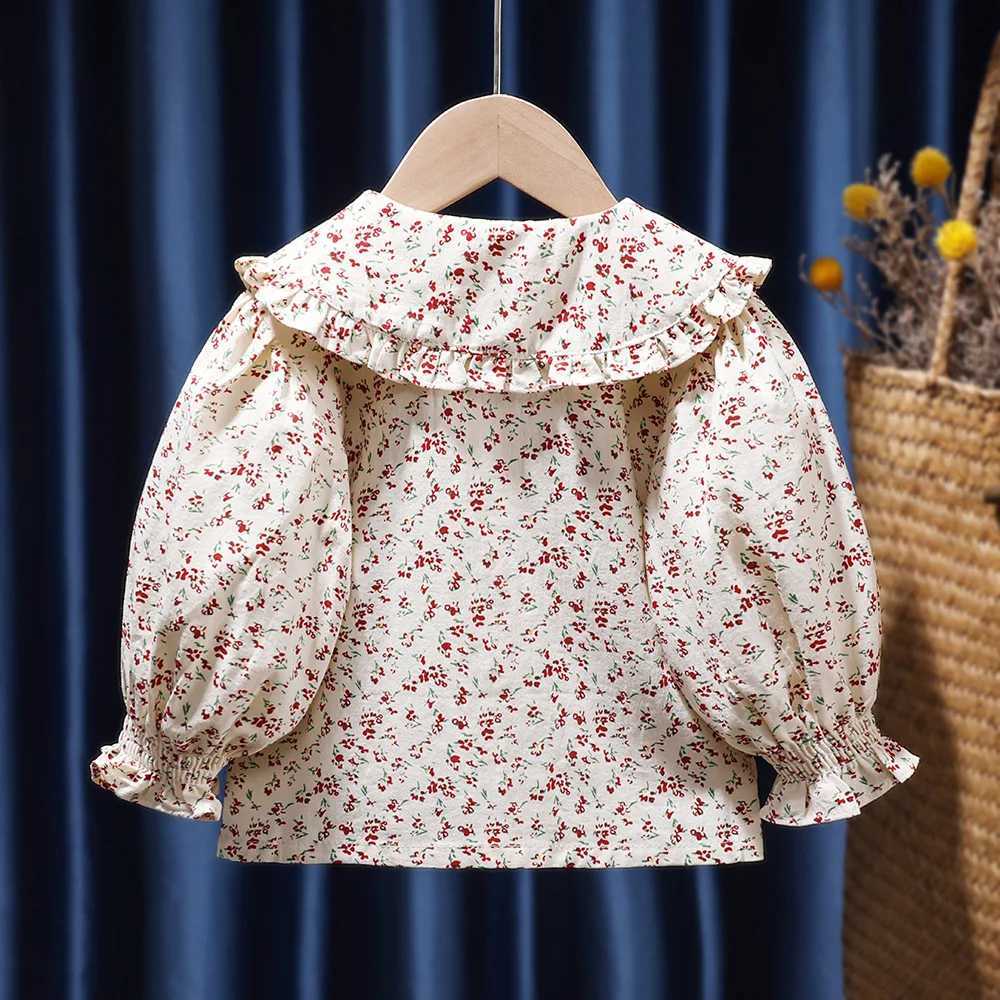 Girls Shirt 2024 Spring New Baby Long Sleeved Shirt Korean Fashion Doll Shirt Little Girl Fashionable Top Blouse for Girls C251007