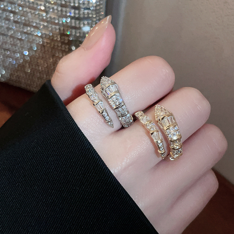 Minimalist Style Zircon Niche High-end Design Index Finger Ring New Versatile Jewelry Wholesale for Women - view 5