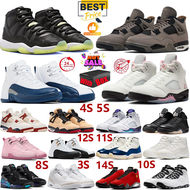 with box Basketball Shoes 5s Fire Red Black Particle Rose 4s Cave Stone Pizza 3s Pure Money 14s red 12s pink French Blue 11s Inner Beast Blue 10s Steel 8s Aqua Sneakers