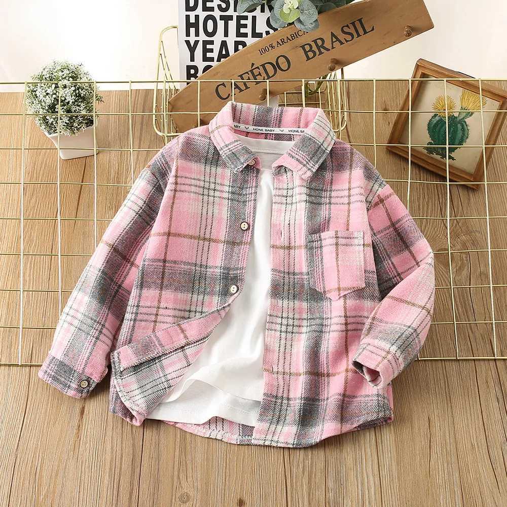 Kids Shirts Boys and Girls Shirts Plaid Printed Girls Blouse Children Clothing for Boys Blouses 2 To 8 Years C251007