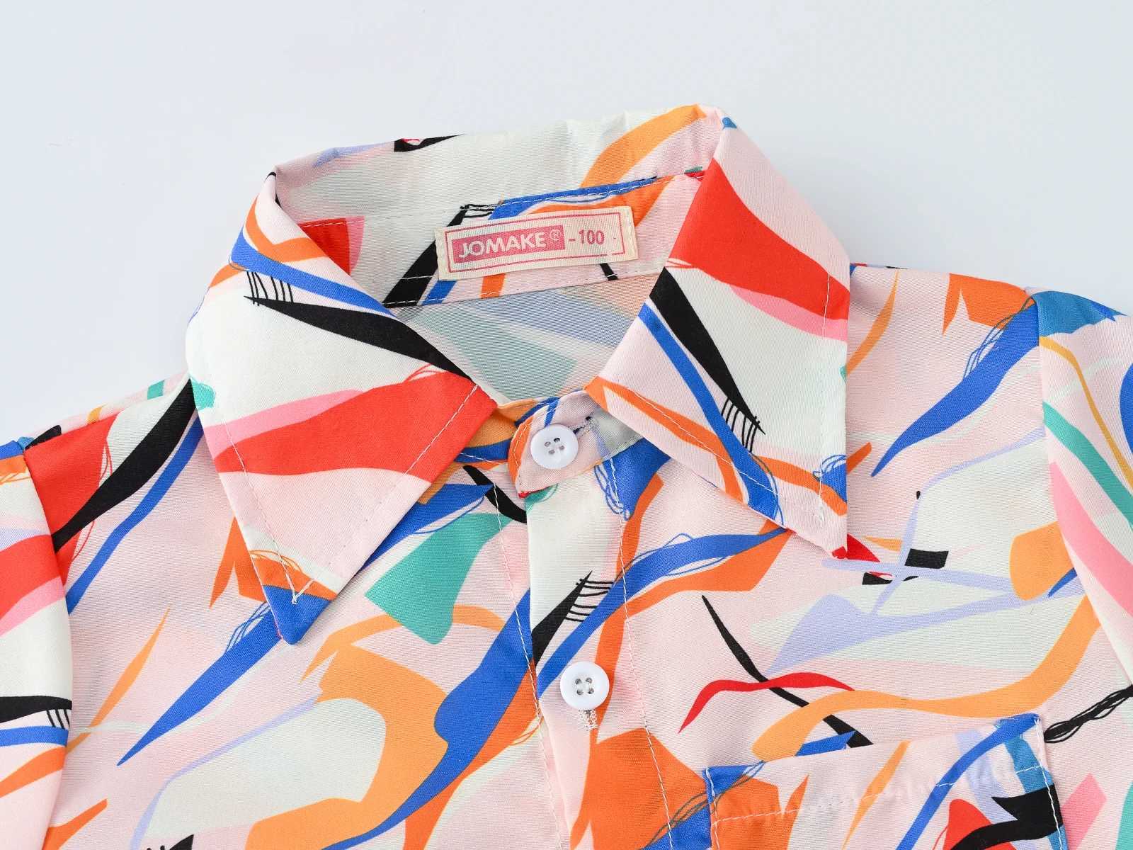 New summer girls and children casual sweet and lovely multicolor printing fashion shortsleeved baby thin Korean lapel shirt C251007