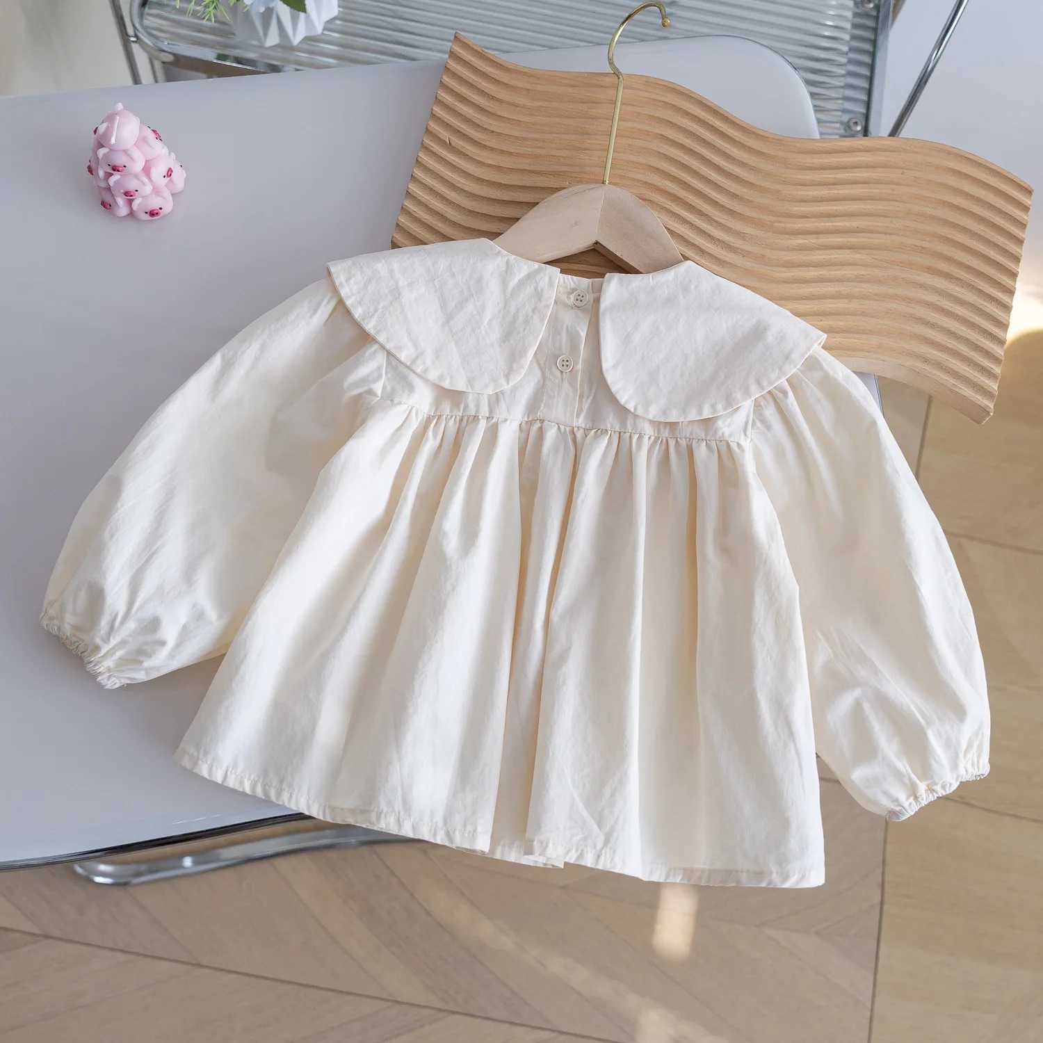 Girls Shirt 2025 Spring Autumn New Fashionable Three Dimensional Flower Western Style Doll Neck Versatile Outerwear C251007