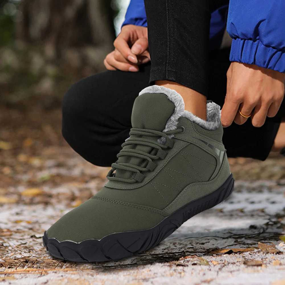 Womens Mens Waterproof Winter Plush Barefoot Shoes Non Slip Snow Boots Cotton Warm Fur Lined Unisex Walking Hiking Outdoor Shoes J251007