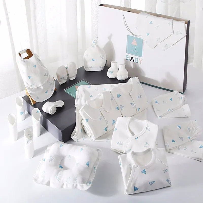 1822 Pieces born Clothes Baby Gift Pure Cotton Baby Set 06 Months Autumn And Winter Kids Clothes Suit Unisex Without Box 250930