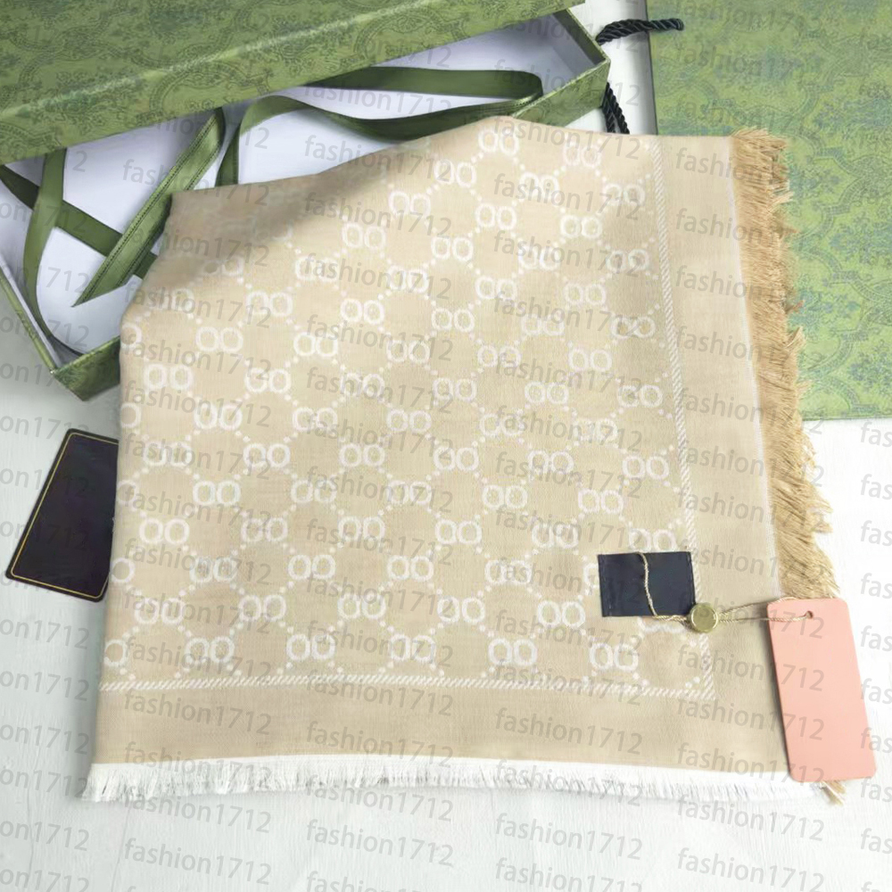 Designer Scarf Silk 140x140cm wool viscose fiber Cotton Blend Women Fashion Silks Scarf Designers Scarves luxury Silk color-blocking fringed edges with box01