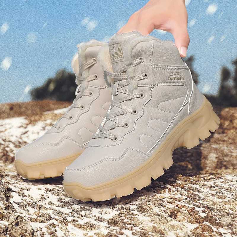 Winter Hiking Boots Mens High Top Waterproof Snow Boots Thick Plus Warm Mountain Climbing Ankle Boots Tourism Jogging Shoes J251007