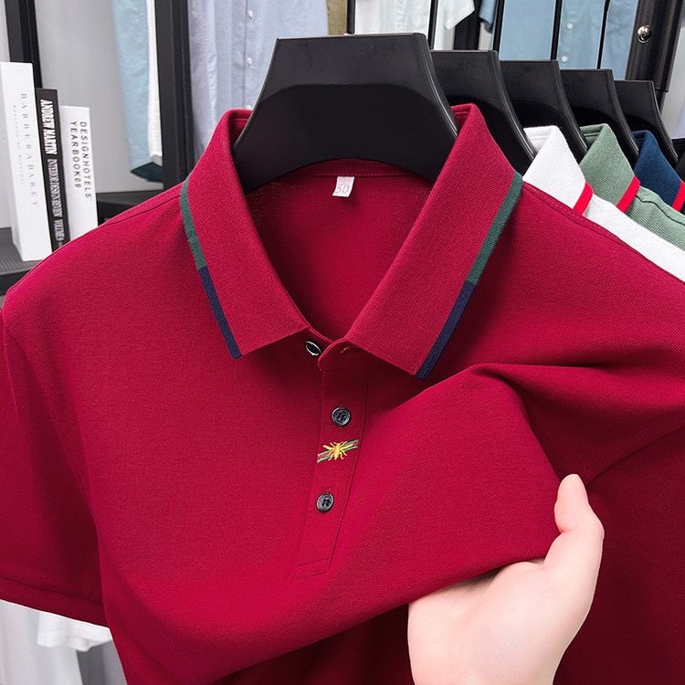 OLOEY Mens Polo Shirt Designer italy luxury letter embroidery polo t shirt summer leisure mens Solid Slim Polos Shirt Embroidery High Street Trend Top