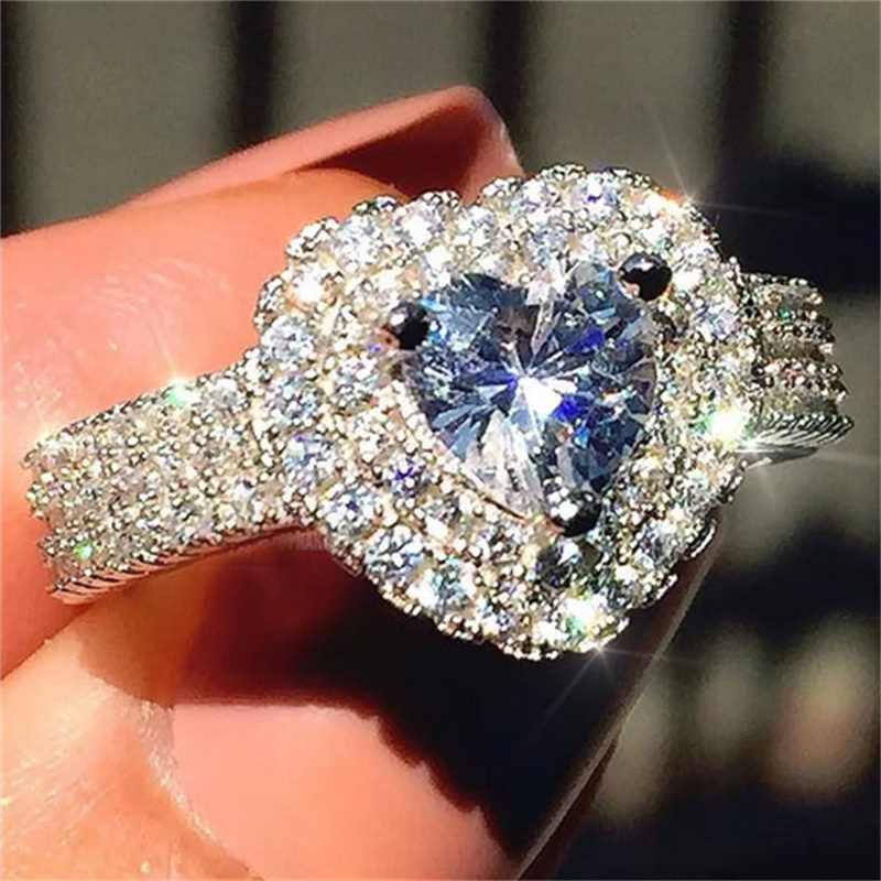 Fashionable Sparkling Zircon Ring Wedding Engagement Crystal Ring Men Women Wedding Ring 6 Style Selection US6-10 25107