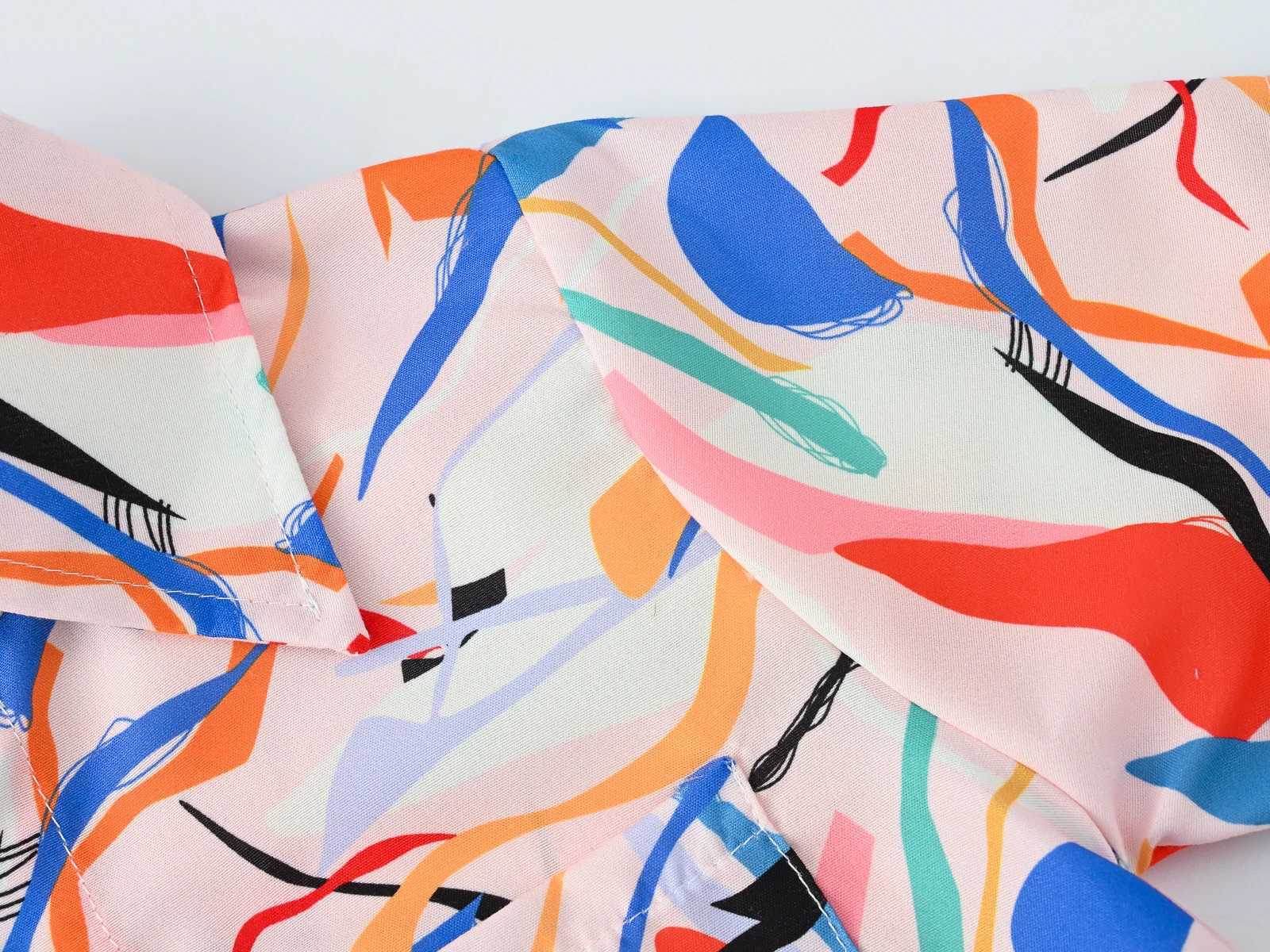 New summer girls and children casual sweet and lovely multicolor printing fashion shortsleeved baby thin Korean lapel shirt C251007