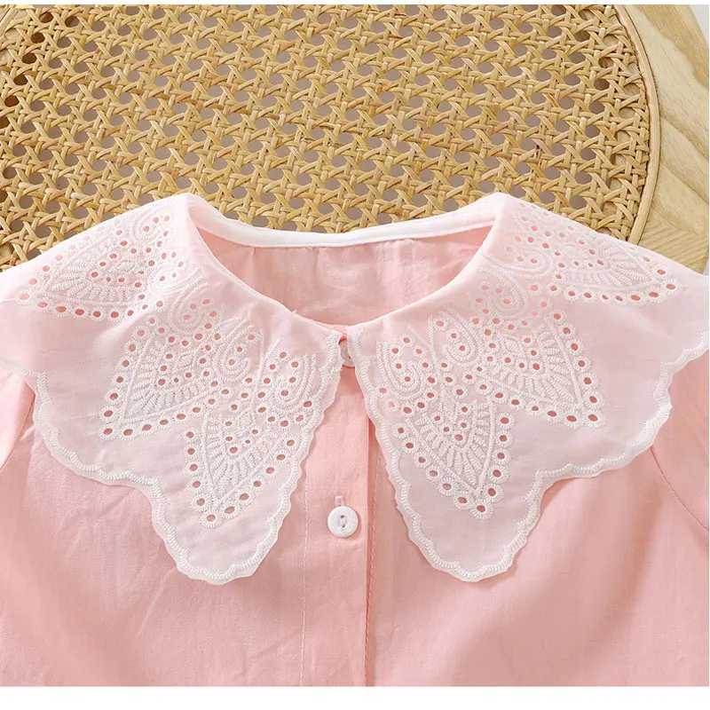 Girls Shirts Long Sleeves Spring Summer Blouse for Kids Lace Children Outerwear Toddler Outerwear Baby Outfits Clothing C251007