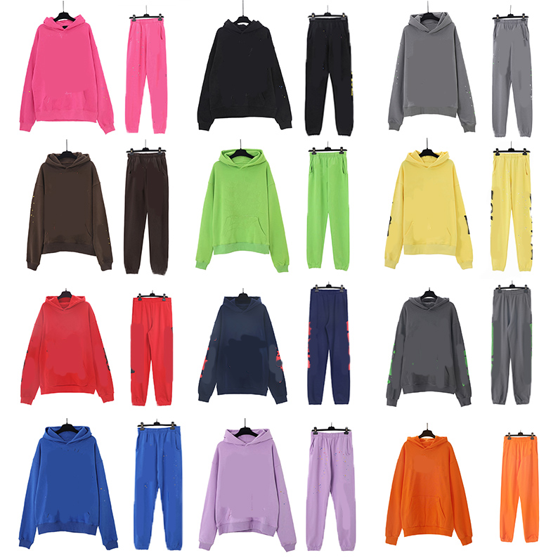 Designers Mens Womens Hoodies Pants a Sets Suit Winter Full Print Hip Hop Loose Sweatshirts Sweatpants