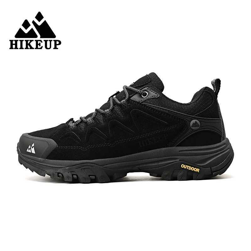 HIKEUP Leather Mens Outdoor Hiking Shoes Tourist Trekking Sneakers Mountain Climbing Trail Jogging Shoes For Men Factory Outlet J251007