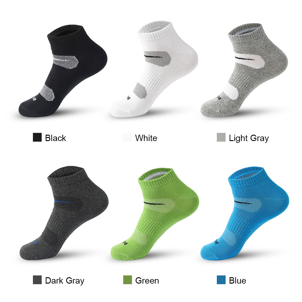 5 Pairs All-Season Youzuke Casual Socks Sweat-Absorbent, Odor-Resistant Men's Short Socks Breathable Cycling Socks Running Cotton Socks Sports So