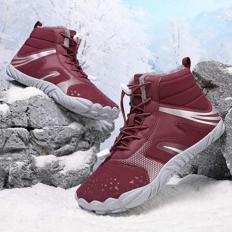 New Winter Boots for Men Women Snow BareFoot Boots Outdoor Nonslip Warm Fur Casual Sneakers Unisex Ankle Boots Hiking Shoes J251007
