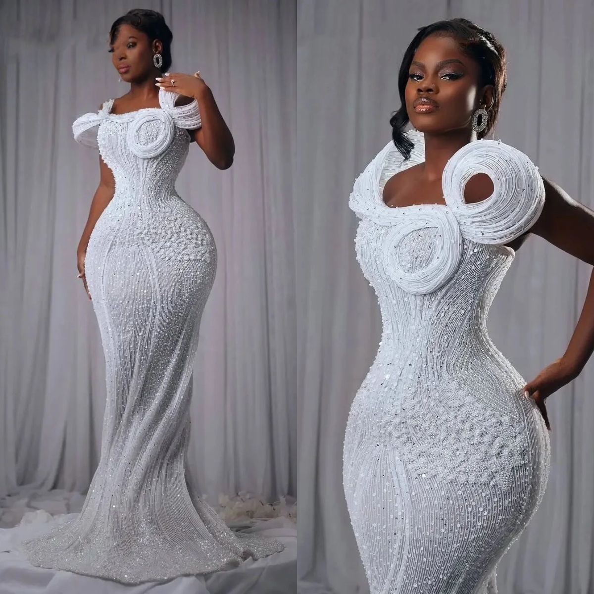 Designer Mermaid Wedding Dress Off Shoulder Sleeveless Bridal Gowns Sequins Backless Sweep Train Dresses Custom Made vestidos de novia