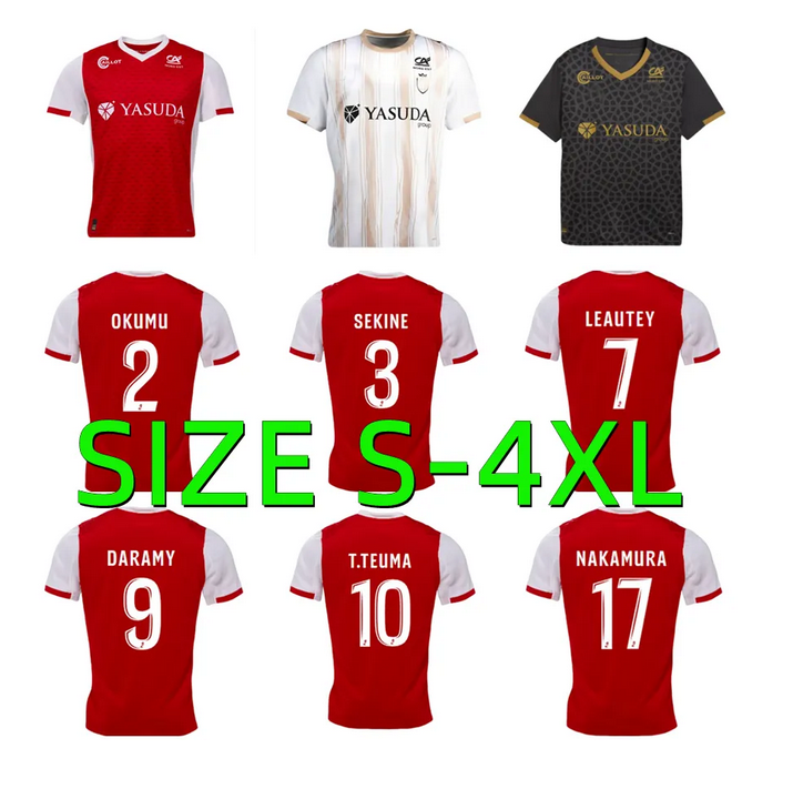 2025 2026 Stade De Reims Soccer Jerseys 25 26 Balogun Flips Ito Football Shirts Sierhuis ABDELHAMID ZENELI VAN BERGEN CUSTE Maolida MATUSI maillot foot Men kids kit