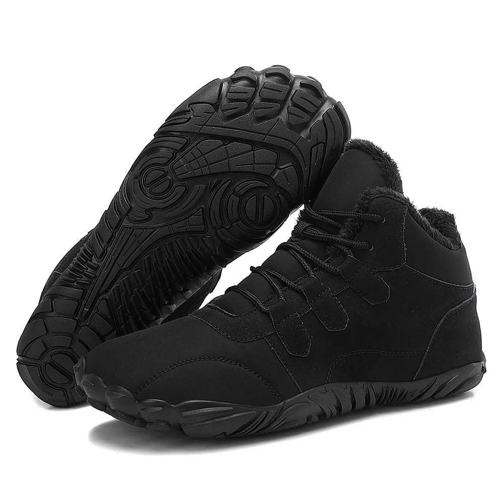 Barefoot Snow Boots Warm Fur Shoes Non Slip Outdoor Trekking Shoes Thermal Minimalist Ankle Boots Comfortable for Autumn Winter J251007