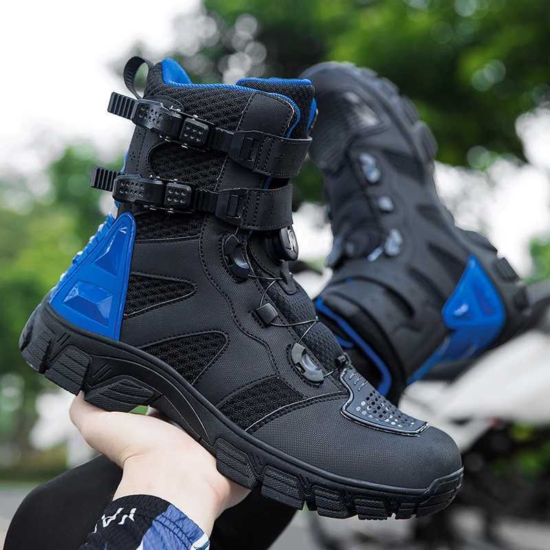 Mens Motorcycle Boots High Quality Breathable Motocross Shoes TPU Protective Men Motorcycle Shoes Nonslip Motos Riding Boot J251210