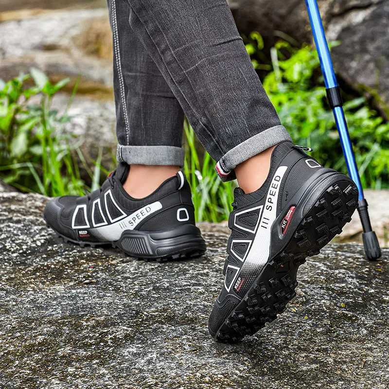 Mens Waterproof Hiking Shoes Outdoor Trainers Laceup Climbing Shoes Women Trekking Sneakers Antislip Hunting Tactical Sneaker J251007
