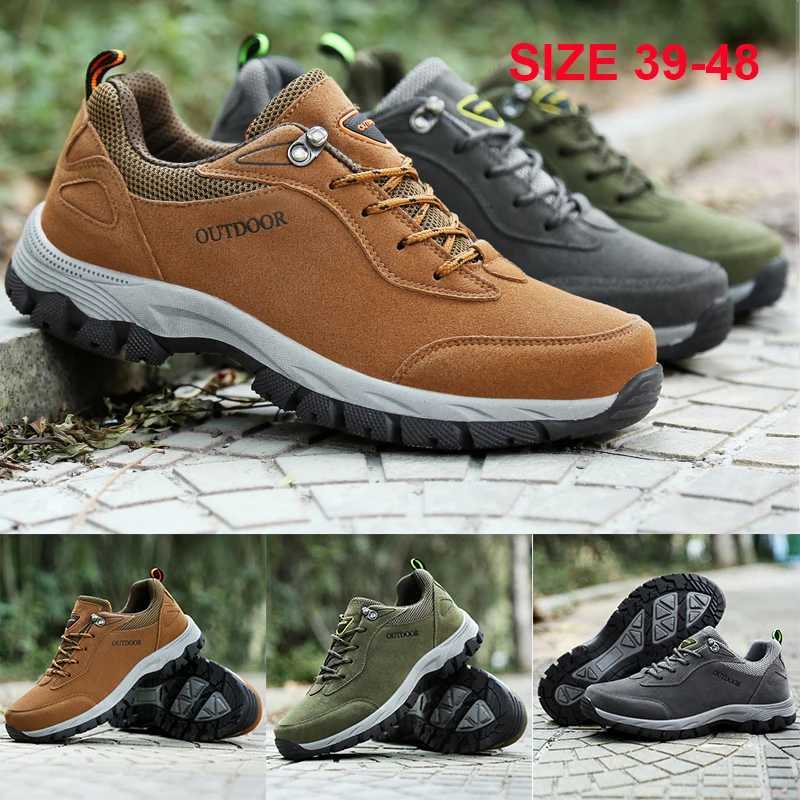 Mens Hiking Shoes Plus Size 3948 Outdoor Mountain Climbing Sneakers Suede Leather Waterproof Trekking Trail Jogging Shoes J251007