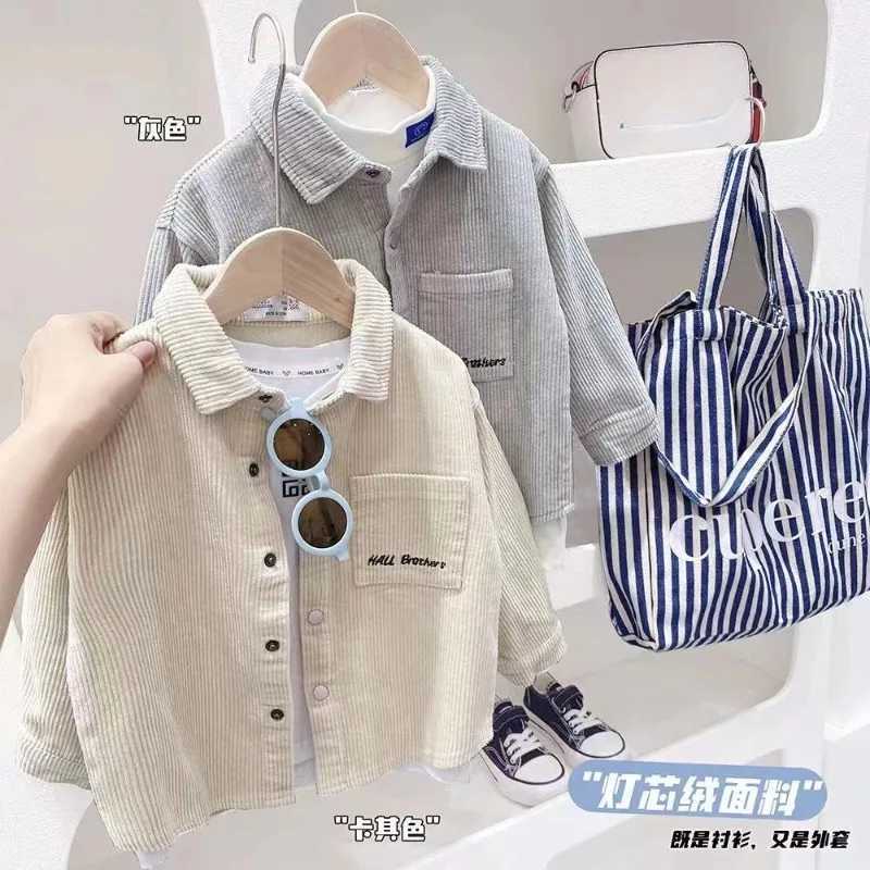 Baby Boys Corduroy Blouses Toddler Kids LongSleeved Top Girls Lapel Shirts 2025 Spring Autumn Childrens Clothing Casual C251007
