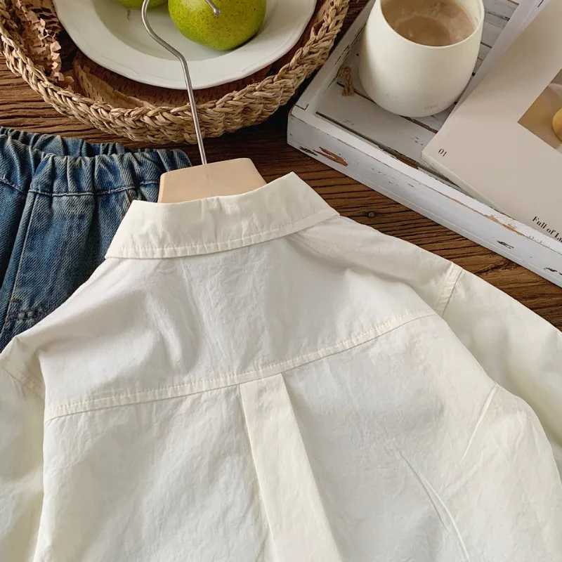 2024 Summer Kids colorful painting long sleeve shirts Boys pure cotton thin shirt turndown collar Tops C251007