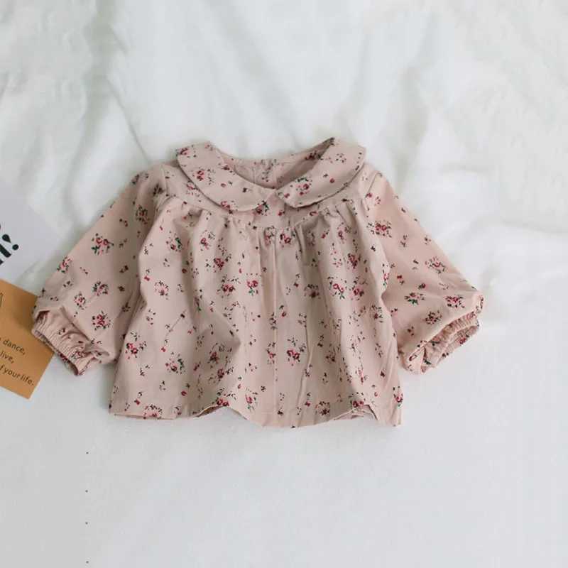 Spring Baby Girl Blouse Cotton Long Sleeve Floral Korean STYle Baby Girl Shirt 02 Years CHIldren Clothes C251007
