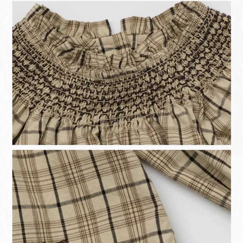 2025 Autumn Winter New Fashionable and Casual Girls Versatile Long Sleeved Shirt with Artistic Style Printed Pure Cotton Top C251007