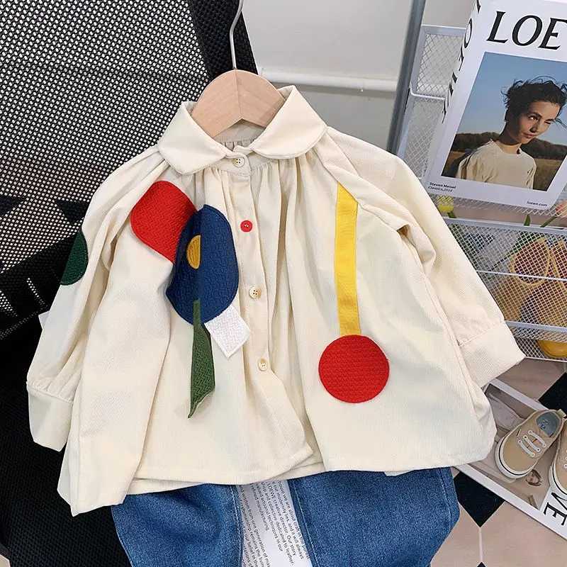 Children Clothing 2025 Spring Autumn New Girls Fashion Doll Shirt Princess Shirt Children Long Sleeved Shirt Baby Top C251007