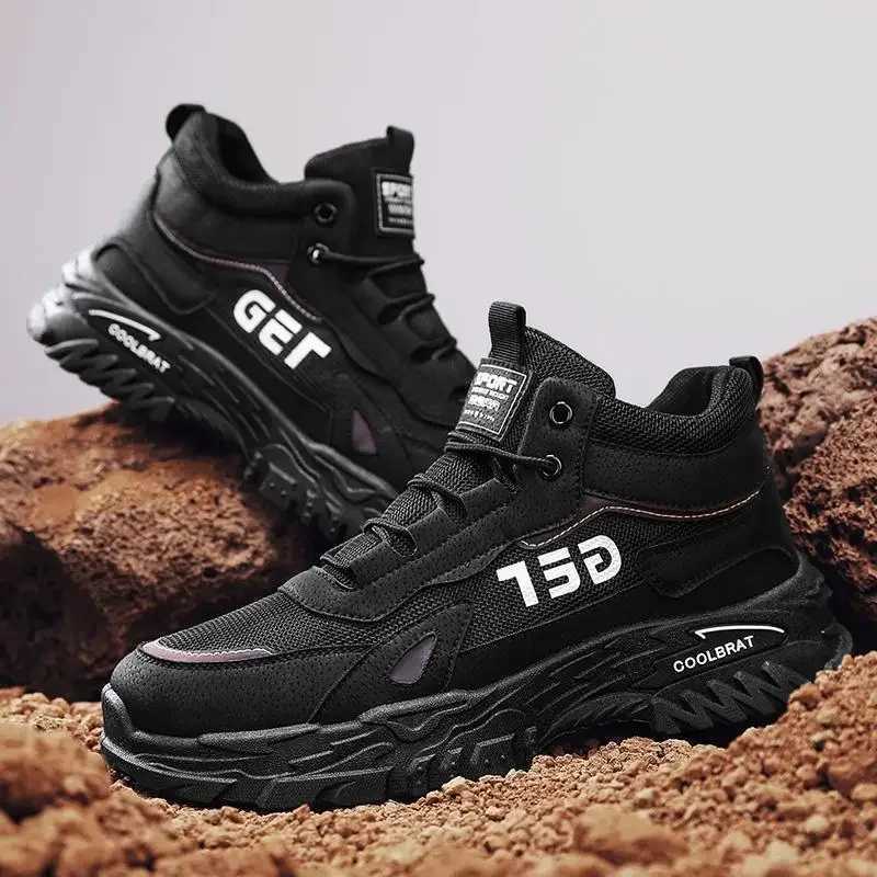 Fashionable Trendy Martin Boots High Top Casual American Style Motorcycle Safety Shoes Spring Autumn Workwear Mens Footwear J251007