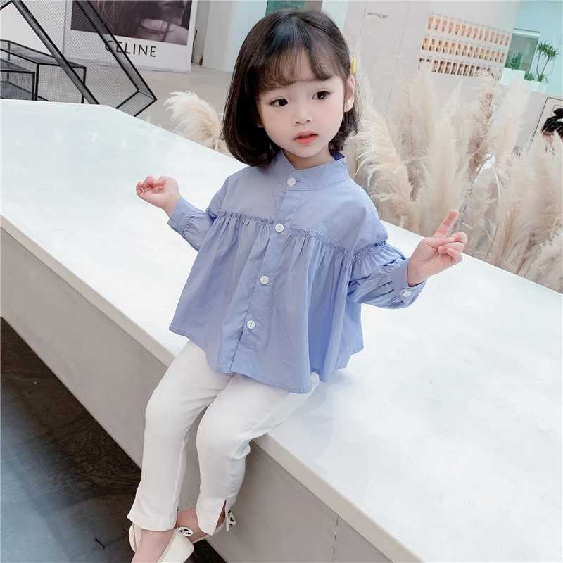 Girls Shirt Spring And Autumn Clothing Loose Style Children Travel Casual Base Shirt Kids Comfortable Cotton Thin Button Top C251007