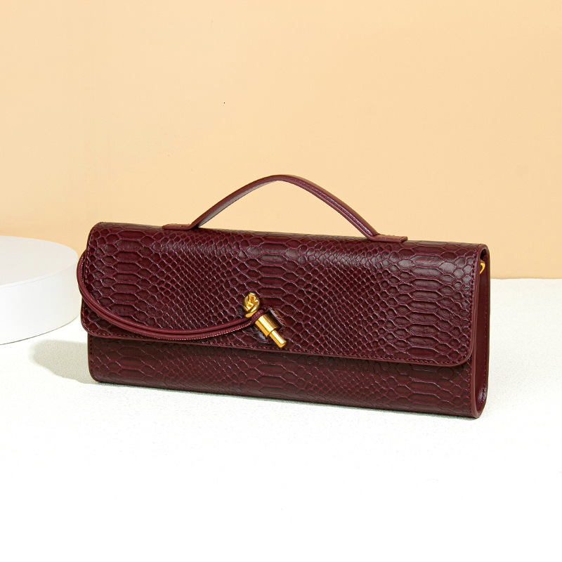 High-end New Fashion Crocodile Pattern Flap Clutch Accordion Evening Shoulder Crossbody Bag for Women