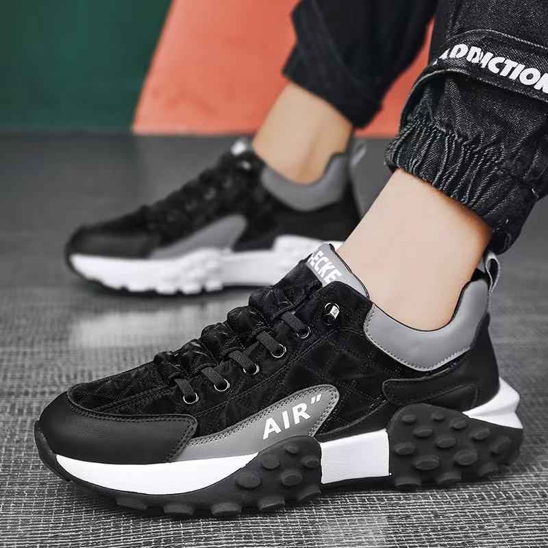 Sneakers Men Waterproof Thick Soles Leather Walking Sneaker New Sports Running Shoes