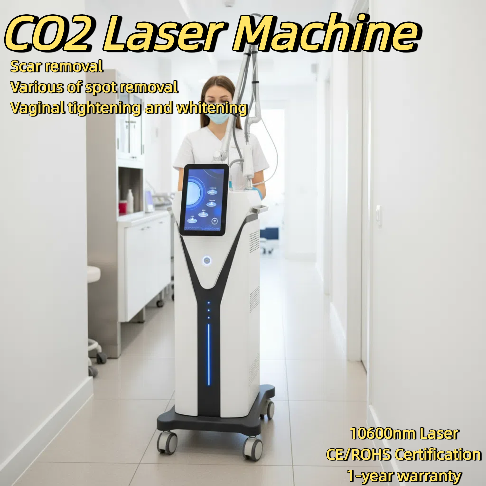 CO2 Fractional Laser 10600nm Acne Treatment Whitening Wrinkle Removal Vaginal Tighten Skin Care Rejuvenation Painless Scar Remove Skin Tightening Devi