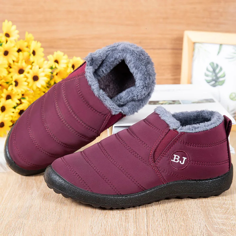 Snow Women Boots Fashion Unisex Shoes Slip On Platform Shoes For Women Ankle Boots Waterproof Plush Winter Shoes Botas Mujer 250930