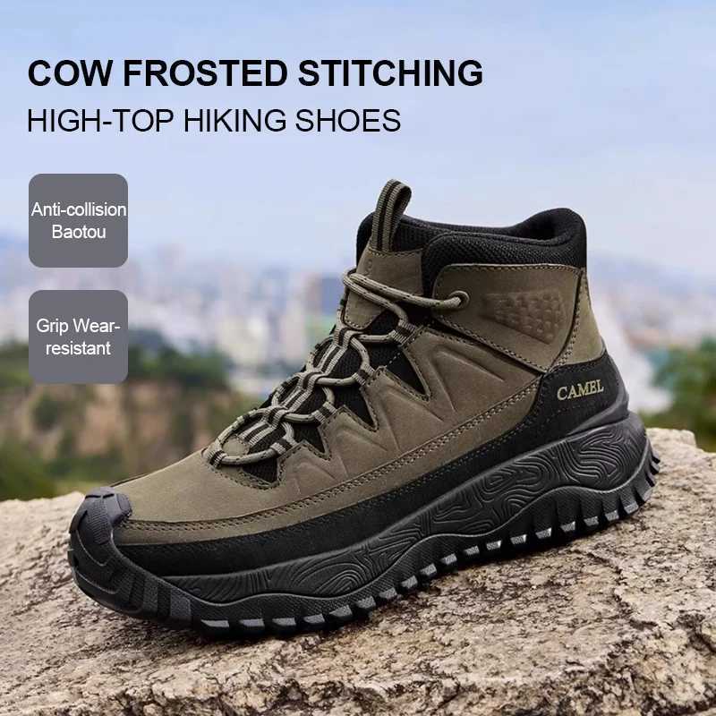 GOLDEN CAMEL Mens Hightop Hiking Shoes Antislip Wearresistant Mountaineering Boots Casual Sports Shoes for Men 2025 Winter J251007
